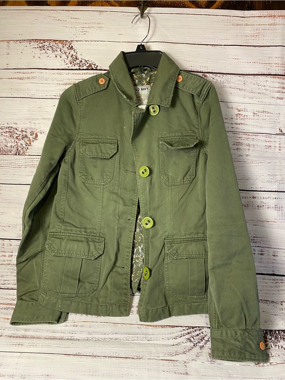 Y2K Old Navy Olive Green Utility Jacket Sz-XS